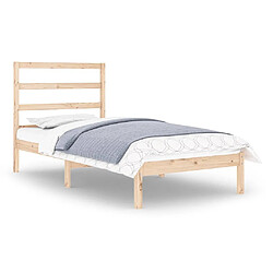 Maison Chic Lit adulte - Lit simple Cadre de lit,Structure du lit Contemporain bois massif 90x190 cm simple -MN93765