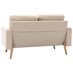 Acheter Maison Chic Ensemble de canapés 2 pcs, Canapé droit Sofa pour Salon Tissu Crème -GKD956327