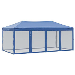 vidaXL Tente de réception pliable avec parois Bleu 3x6 m