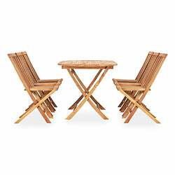 Maison Chic Mobilier à dîner pliable 7 pcs de jardin - Ensemble table et chaises d'extérieur - Salon/Mobilier de jardin classique Bois solide de teck -MN93379