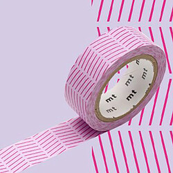 Masking tape oblique - Rose - 1,5 cm x 7 m