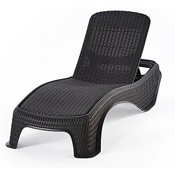 Avis Bain de soleil Atlantic KETER Résine Effet Rotin Gris anthracite Chaise longue dossier 5 positions