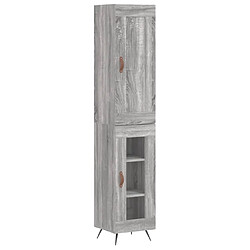 vidaXL Buffet haut Sonoma gris 34,5x34x180 cm Bois d'ingénierie