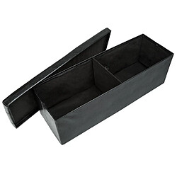 Helloshop26 Banc coffre de rangement pliable aspect cuir noir 2208145