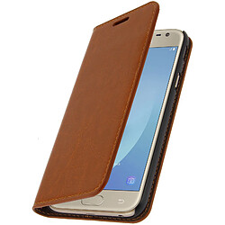 Avizar Etui Galaxy J5 2017 Housse folio cuir protection intégrale - Camel