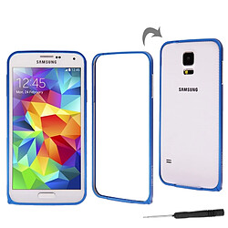 Wewoo Bumper Cadre en métal Premium détachable ultra léger avec tournevis & vis pour Samsung S5 / G900 bleu