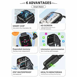 X8 Smart Watch Tws Compatible Moniteur De Pression Artérielle De Fréquence Cardiaque Smartwatch Pour Android Ios Noir