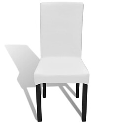 Avis Decoshop26 6 housses de chaise dos droit extensibles blanches DEC022287