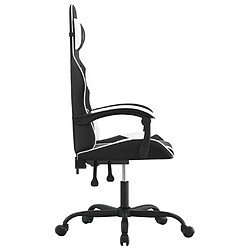 Avis vidaXL Chaise de jeu pivotante Noir et blanc Similicuir