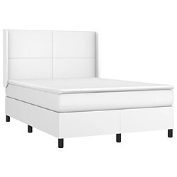 Avis vidaXL Sommier à lattes de lit matelas LED Blanc 140x190 cm Similicuir