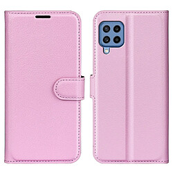 Etui en PU texture litchi, anti-rayures rose pour Samsung Galaxy M22