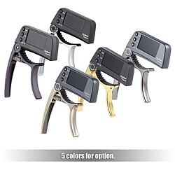 Avis Wewoo Tuner de guitare or pour guitare, Loftstyle Chromatic Clip-on avec affichage LCD rotatif de la lumière à une main Capo Guitar Clip de professionnel