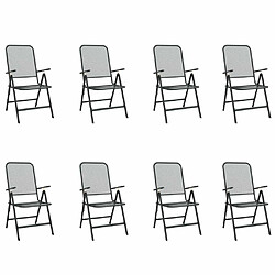 Avis Ensemble à manger de jardin 9 pcs,Table et chaise à dîner anthracite métal maille -MN70897