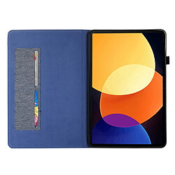 Etui en PU avec support et porte-cartes pour votre Xiaomi Pad 5 Pro 12.4 (2022) - bleu