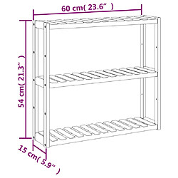 vidaXL Étagère de salle de bain à 3 niveaux murale 60x15x54 cm bambou pas cher