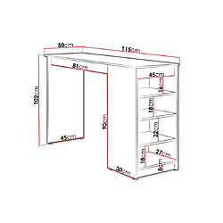 Acheter Bestmobilier Drazic - table de bar avec rangements - noir - de 2 à 4 personnes