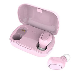 Avis L21 Wireless Bluetooth 5.0 Headset 9D Stereo Headphone W / Charging Box Pink