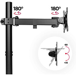 Duronic DM151X2 Support d'écran de PC à Pince pour Bureau | Hauteur Ajustable | Rotatif / Inclinable / Pivotable | Compatibilité avec Moniteurs VESA 75/100 | 1 Extension | Passes câbles inclus pas cher