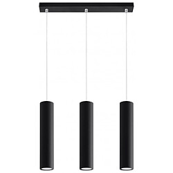 Luminaire Center Suspension LAGOS acier noir 3 ampoules