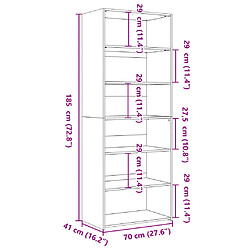 vidaXL Buffet haut chêne fumé 70x41x185 cm bois d'ingénierie pas cher