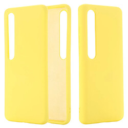 Coque en silicone liquide unique jaune pour votre Xiaomi Mi 10/Mi 10 Pro