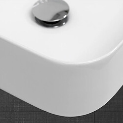 Acheter Ecd Germany Lavabo forme carrée 435x435x125 mm, blanc, céramique - incl. garniture d'écoulement sans trop-plein