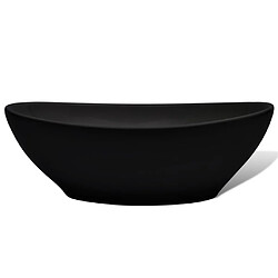 vidaXL Lavabo céramique 40 x 33 cm Noir pas cher