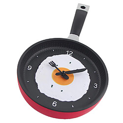 Horloge murale en forme d'oeuf au plat pour cuisine chambre rouge