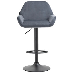 Decoshop26 Lot de 2 tabourets de bar repose-pieds en forme d'arc en métal noir assise en velours gris foncé 10_0004034