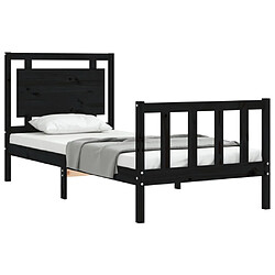 Avis vidaXL Cadre de lit sans matelas noir 90x190 cm bois de pin massif