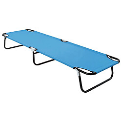 Maison Chic Chaise longue pliable de jardin | Bain de soleil Relax | Transat acier bleu turquoise -GKD49803