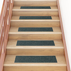 vidaXL Tapis d'escalier autocollants Rectangulaire 15 pcs 76x20cm Vert