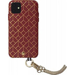 ARTEFAKT Coque pour iPhone 11 en Cuir St Germain avec bandoulière Bordeaux