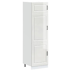 vidaXL Armoire de cuisine Kalmar blanc brillant bois d'ingénierie