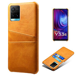 Coque en TPU + PU KSQ anti-griffes avec porte-cartes, orange pour votre Vivo Y21/Y21s/Y33s