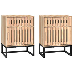 vidaXL Tables de chevet 2 pcs 40x30x55,5 cm bois ingénierie et fer