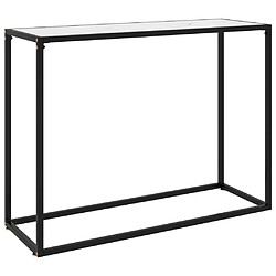 vidaXL Table console Blanc - Verre trempé