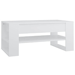 Maison Chic Table basse,Table Console Table d'appoint, Table pour salon Blanc 102x55x45 cm Bois d'ingénierie -MN14592