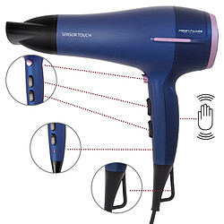 Sèche-cheveux ionique professionnel 3 niveaux de température 2 vitesses, 2200, Bleu, Proficare, HTD 3030