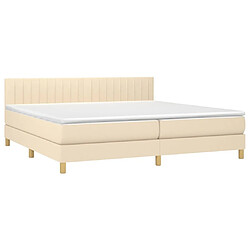 Acheter Sommier à lattes,Cadre à lattes de lit et matelas et LED pour Adulte Crème 200x200cm Tissu -MN64528