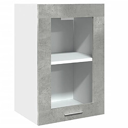 vidaXL Armoire en verre suspendue Gris béton 40x31x60 cm Aggloméré