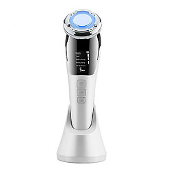 Chrono Appareil de massage facial à ultrasons, appareil de beauté à lumière LED, anti-rides, raffermissement de la peau, rajeunissement de la peau, soin de la peau(Blanc)