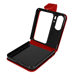 Avizar Coque pour Oppo Find N2 Flip Clapet Languette Magnétique Chesterfield rouge