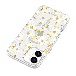 Kate Spade Coque pour iPhone 16 Plus MagSafe Motif Fleurs de soleil Antimicrobienne Blanc / Jaune