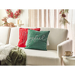 Beliani Coussin ELETTARIA Coton 45 x 45 cm Vert