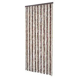 Avis Decoshop26 Rideau contre insectes moustiquaire Beige et marron clair 90x220 cm Chenille DEC022168