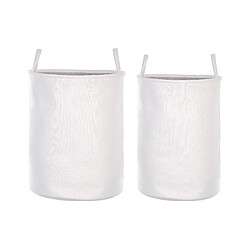 Beliani Lot de 2 paniers en tissu polyester blanc ARCHA