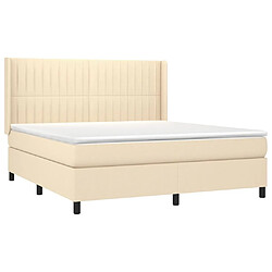 Avis Maison Chic Lit adulte- Lit + matelas,Sommier à lattes de lit avec matelas Crème 180x200 cm Tissu -GKD83843