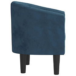 Avis vidaXL Chaise cabriolet bleu foncé velours