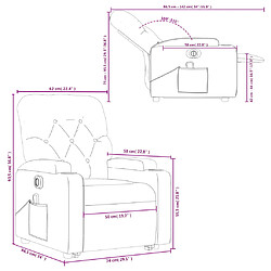 vidaXL Fauteuil inclinable de massage électrique Marron Tissu pas cher